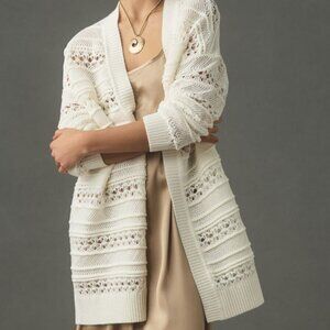 Anthropologie Maeve Oversized Textured Open-Stitch Cardigan Sweater